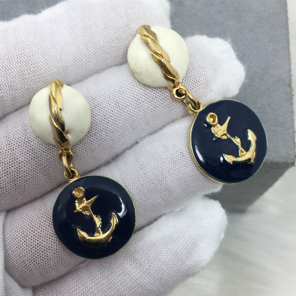 Vintage Don Lin Enamel Yacht Earrings - Picture 3 of 8